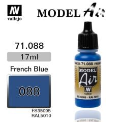 Vallejo 71088 17 ml. French Blue, Model Air Serisi Model Boyası