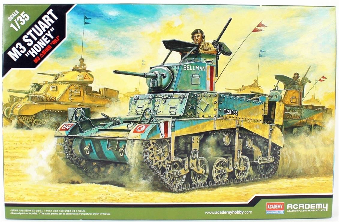 Academy 13270 1/35 British M3 Stuart Honey Tankı Demonte Plastik Maketi