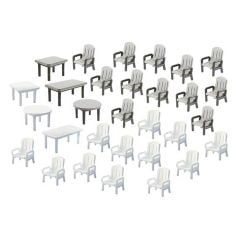 Faller 180439 1/87 Bahçe Sandalye ve Masaları ( 30 Parça ) Demonte Plastik Maketi