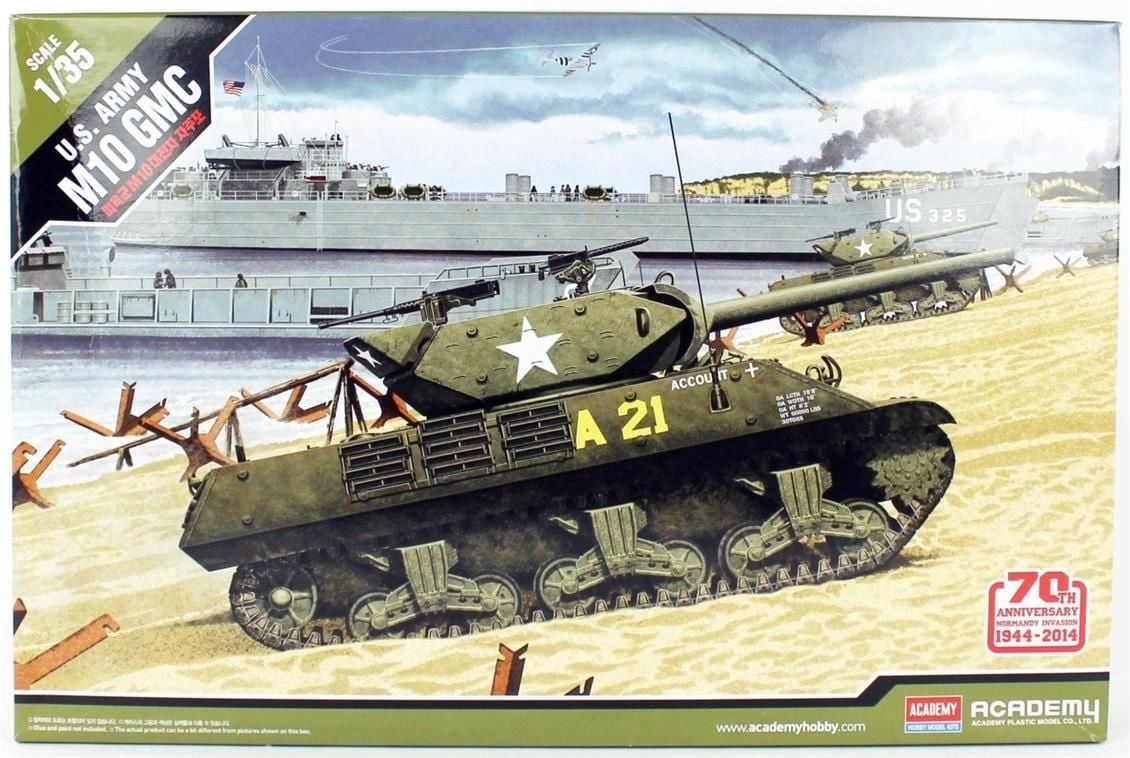 Academy 13288 1/35 US ARMY M10 GMC (70.Yıl Normandiya Çıkartması) Tankı Demonte Plastik Maketi
