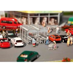 Faller 180606 1/87 Market Alışveriş Arabaları Sundurması Demonte Plastik Maketi