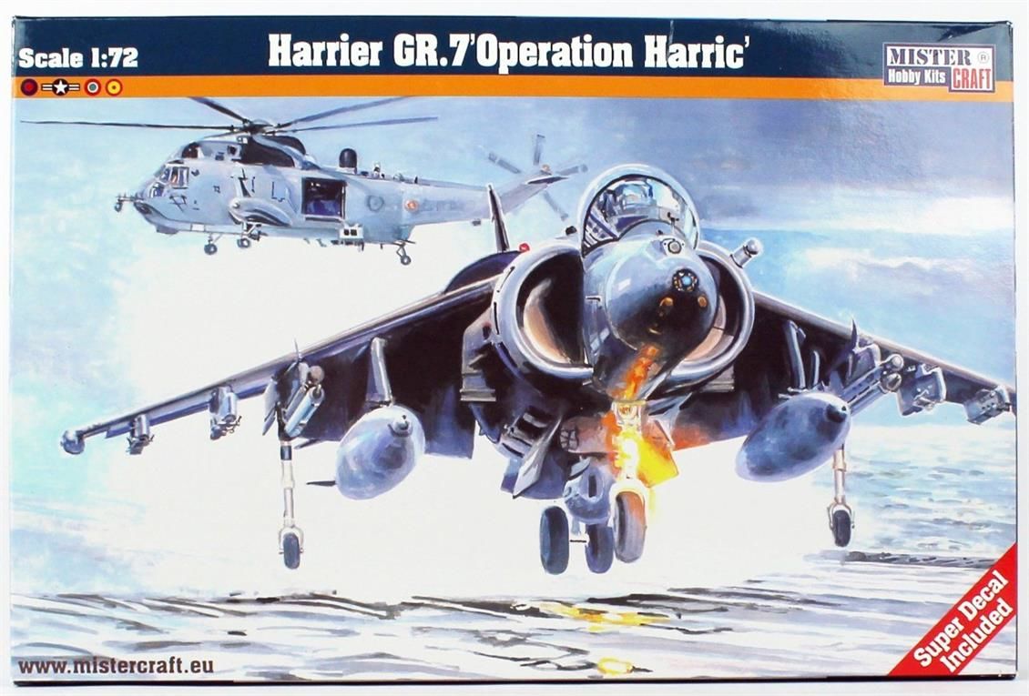 Mistercraft D094 1/72 Harrier GR.7 (Operation Harric) Savaş Uçağı Demonte Plastik Maketi