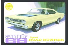 AMT 849 1/25 1968 Plymouth Roadrunner - Yellow  Araba  Demonte Plastik Maketi