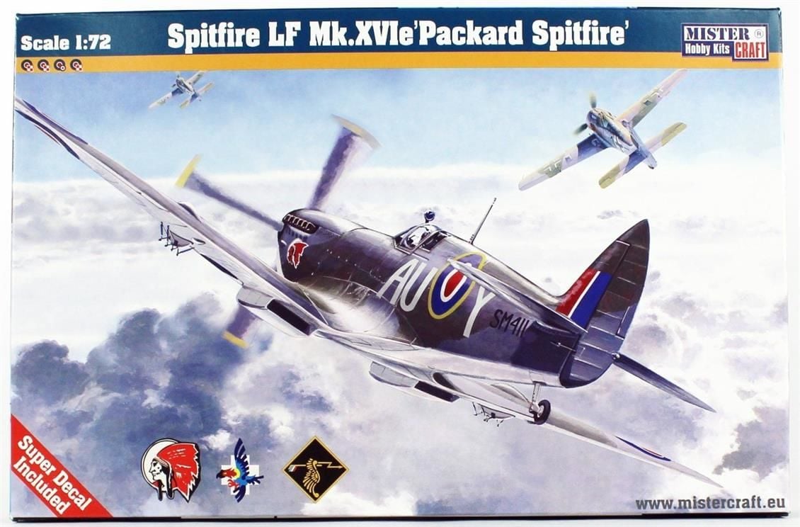 Mistercraft D182 1/72 Spitfire LF Mk. XVIe Packard Savaş Uçağı Demonte Plastik Maketi