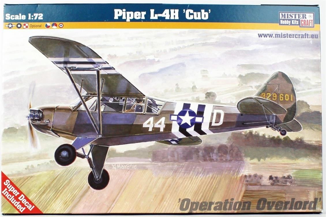 Mistercraft D253 1/72 Piper L-4H Cub Askeri Uçak Demonte Plastik Maketi