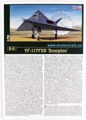 Mistercraft E011 1/72 YF-117A (Scorpion) Savaş Uçağı Demonte Plastik Maketi