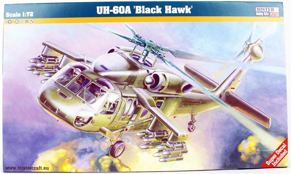 Mistercraft F022 1/72 UH-60 A Black Hawk Askeri Helikopter Demonte Plastik Maketi