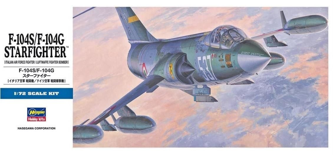 Hasegawa D17 00447 1/72 Ölçek F-104S/F-104G Starfighter Savaş Uçağı Plastik Model Kiti