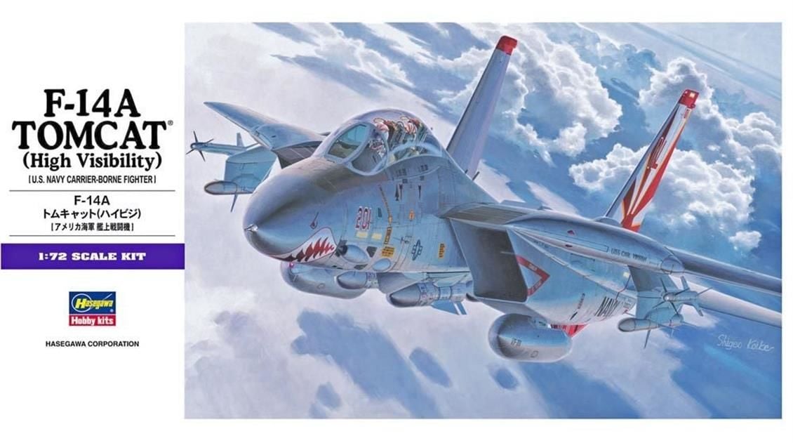 Hasegawa E3 00533 1/72 Ölçek F-14A Tomcat (High Visibility) Savaş Uçağı Plastik Model Kiti