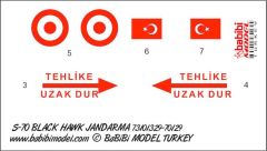 Babibi DBT01234 1/72 S-70, Jandarma 701329, Dekal Çıkartma