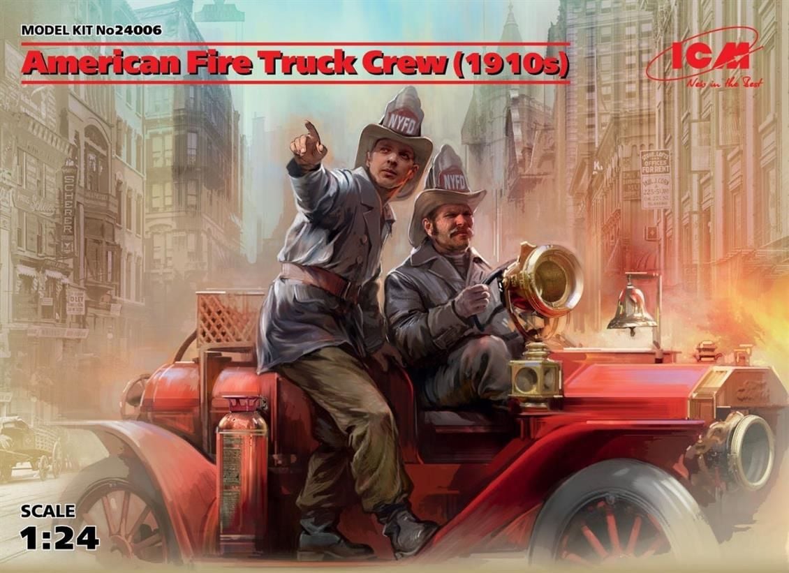 24006 1/24 American Fire Truck Crew 1910s 2 figure
