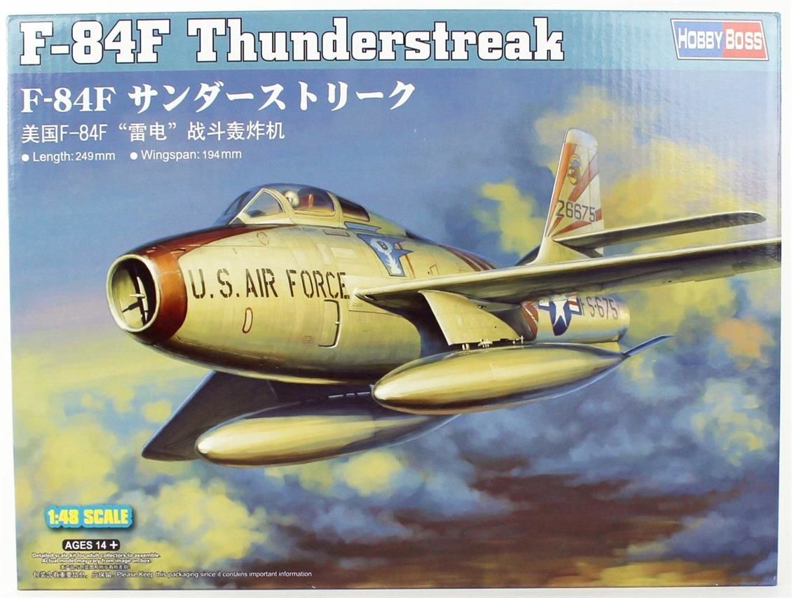 HobbyBoss 81726 1/48 F-84F Thunderstreak Savaş Uçağı Demonte Plastik Maketi