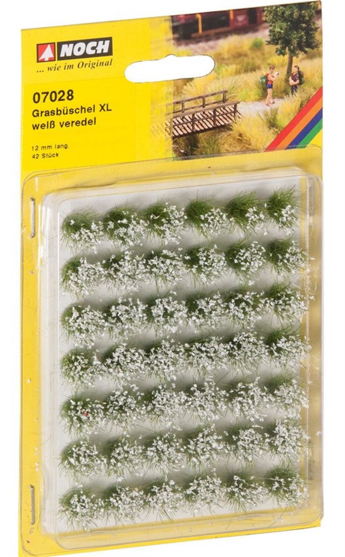 NOCH 7028 Grass Tufts XL “blooming” white, 42 piec