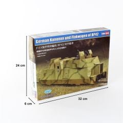 HobbyBoss 82925 1/72 Alman BP42 Top ve Uçaksavar vagonları Demonte Plastik Maketi