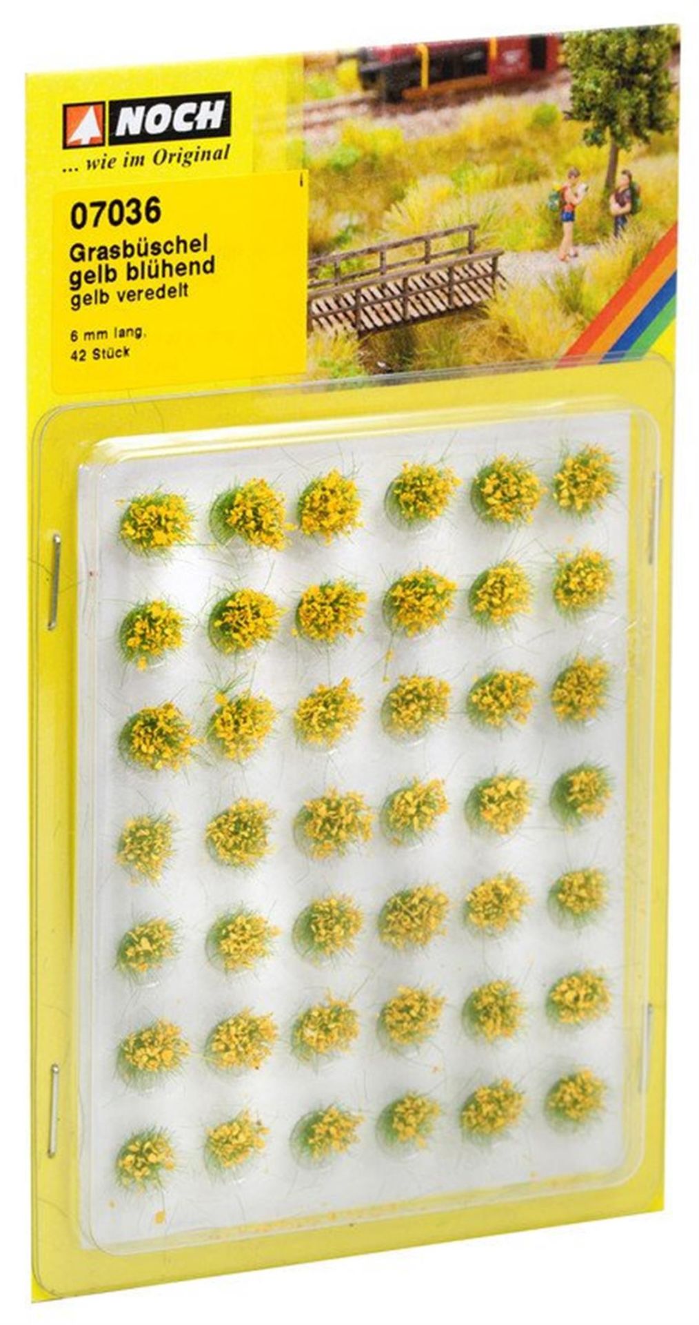 Noch 7036 Çiçek Öbekleri, Yeşil, 6 mm. 42 Adet Diorama Malzemesi