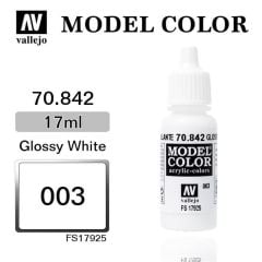 Vallejo 70842 17 ml. (3) Gloss White-Matt, Model Color Serisi Model Boyası
