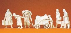 Preiser 64007 1/35 Ölçek mülteci figürleri - boyasız Figürleri