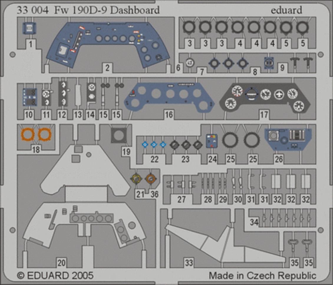 EDUARD 33004 1/32 Fw 190D-9 dashboard FOR HASEGAWA