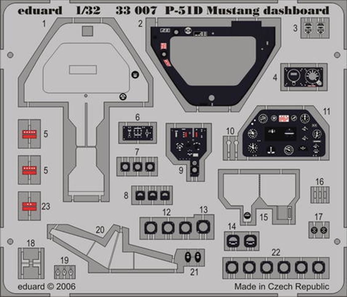 EDUARD 33007 1/32 P-51D dashboard FOR HASEGAWA Mak