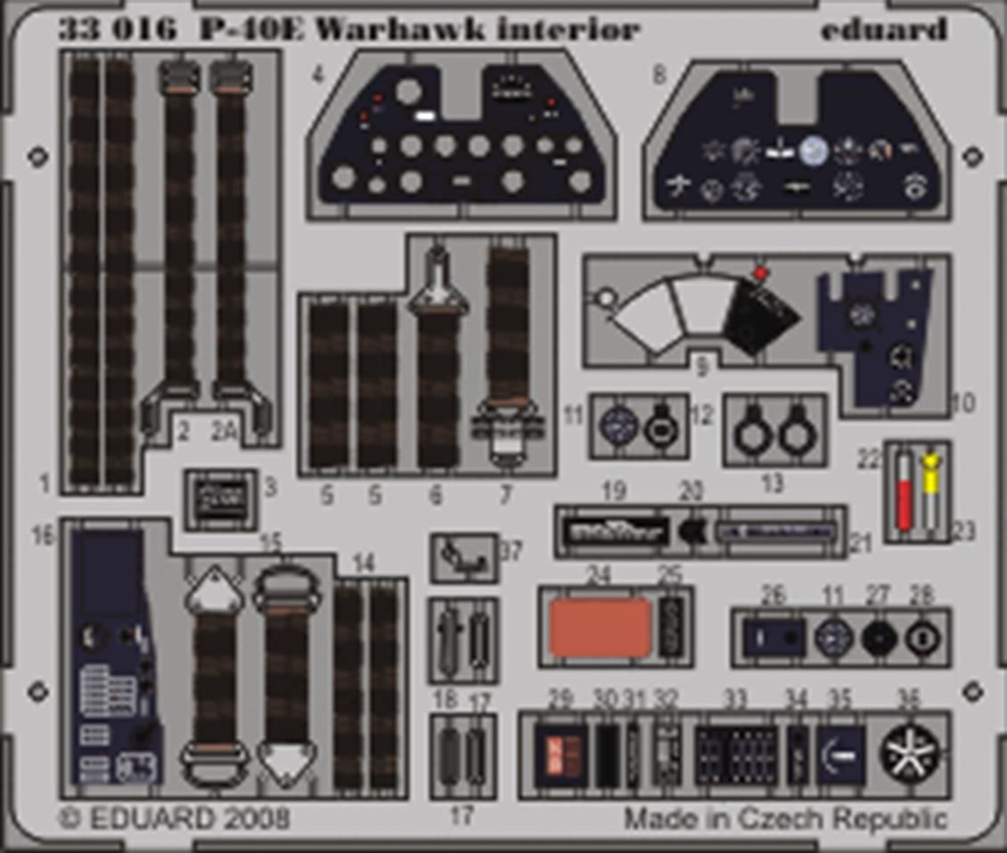 EDUARD 33016 1/32 P-40E interior S.A. FOR HASEGAWA