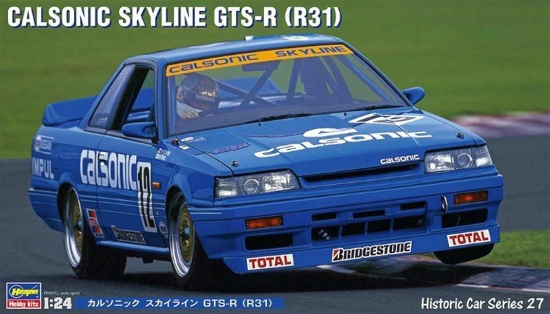 Hasegawa HC27 21127 1/24 Ölçek Calsonic Skyline GTS-R R31 Otomobil Plastik Model Kiti