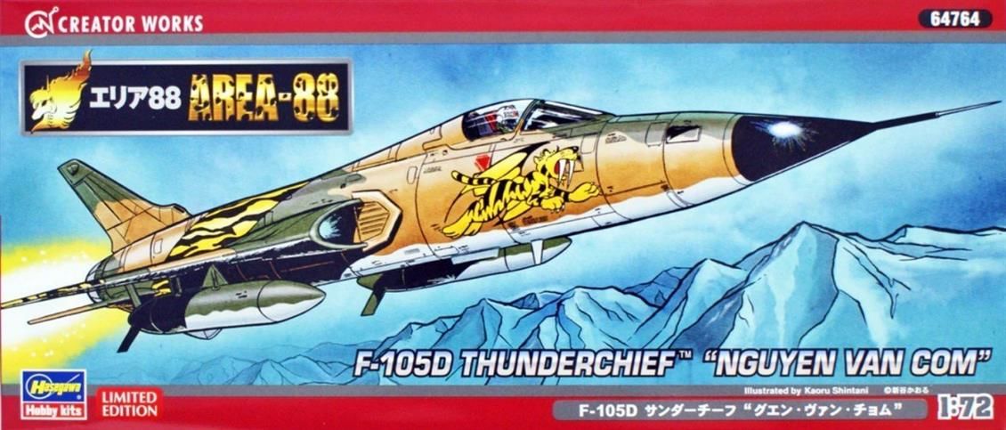 Hasegawa 64764 1/72 Ölçek Area-88 F-105D Thunderchief (Nguyen Van Com) Savaş Uçağı Bilim Kurgu Plastik Model Kiti