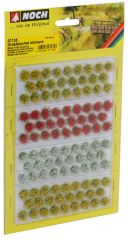 Noch 7135 Çim Kümeleri, Renkli Çiçekli, 6 mm. 104 Adet Diorama Malzemesi
