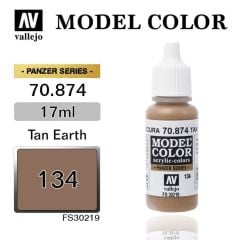 Vallejo 70874 17 ml. (134) Tan Earth-Matt, Model Color Serisi Model Boyası