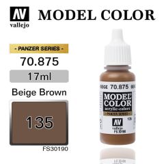 Vallejo 70875 17 ml. (135) Beige Brown-Matt, Model Color Serisi Model Boyası