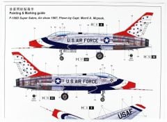 Trumpeter 03222 1/32 F-100D in Thunderbirds livery Savaş Uçağı Demonte Plastik Maketi