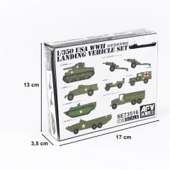 AFV Club SE73516 1/350 US WW2 Çıkartma Gemisi Araç Seti Demonte Plastik Maketi