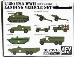AFV Club SE73516 1/350 US WW2 Çıkartma Gemisi Araç Seti Demonte Plastik Maketi