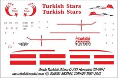 Babibi DBT01016 1/72 C-130 Hercules, Türk Yıldızları, Dekal Çıkartma
