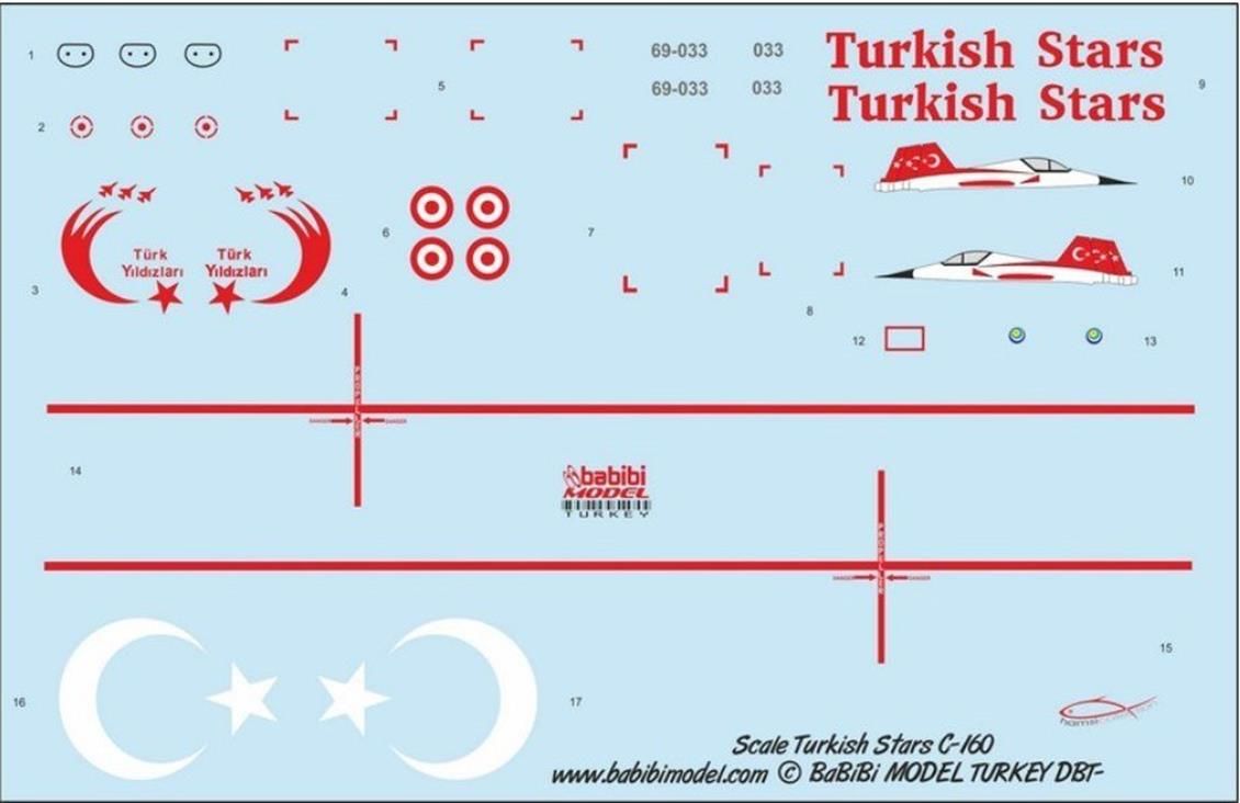 Babibi DBT01021 1/72 Transall C-160D, Türk Yıldızları, Dekal Çıkartma