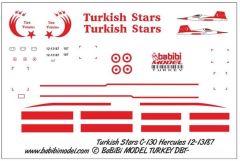 Babibi DBT01027 1/72 C-130 Hercules, Türk Yıldızları, Dekal Çıkartma