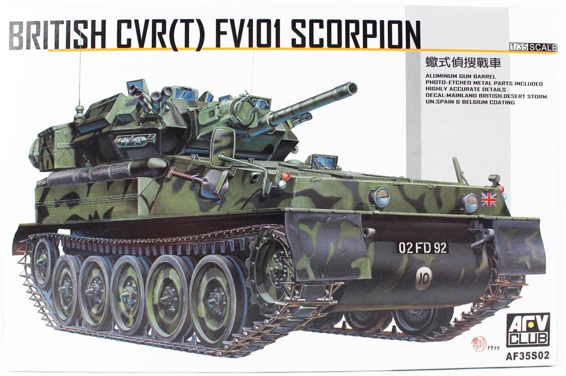 AFV Club AF35S02 1/35 FV101 UK SCORPION Tankı Demonte Plastik Maketi