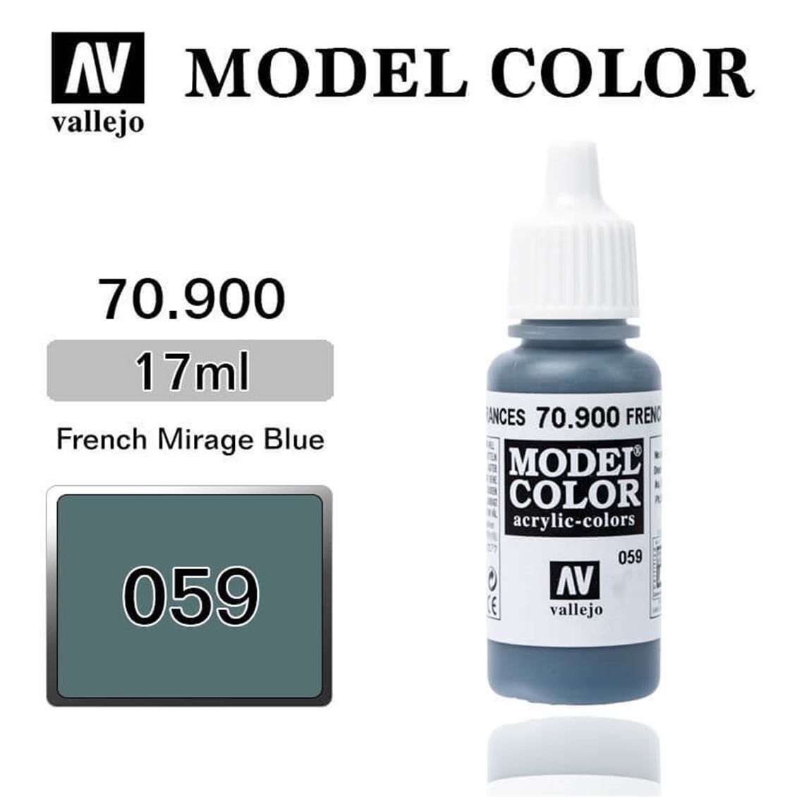 Vallejo 70900 17 ml. (59) French Mirage Blue-Matt, Model Color Serisi Model Boyası