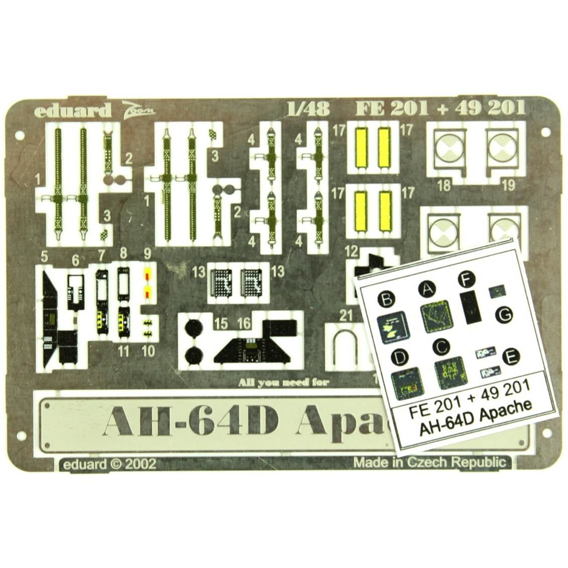 EDUARD 49201 1/48 AH-64D DETAY SETİ