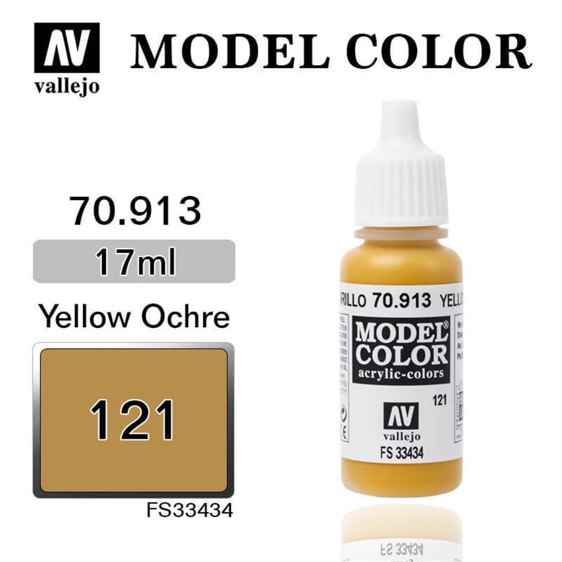 Vallejo 70913 17 ml. (121) Yellow Ochre-Matt, Model Color Serisi Model Boyası