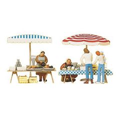 Preiser 10052 1/87 Ölçek satış tezgahları Figürleri