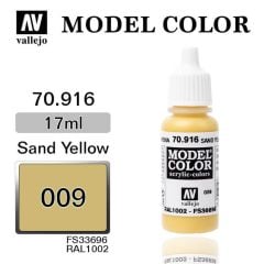 Vallejo 70916 17 ml. (9) Sand Yellow-Matt, Model Color Serisi Model Boyası