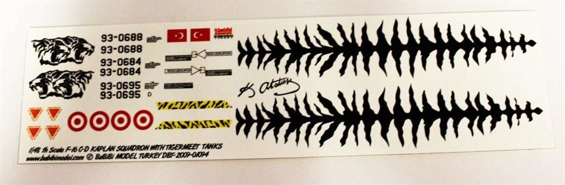 Babibi DBT01094 1/48 F-16 C/D, 192.Kaplan Filo Özel, Dekal Çıkartma