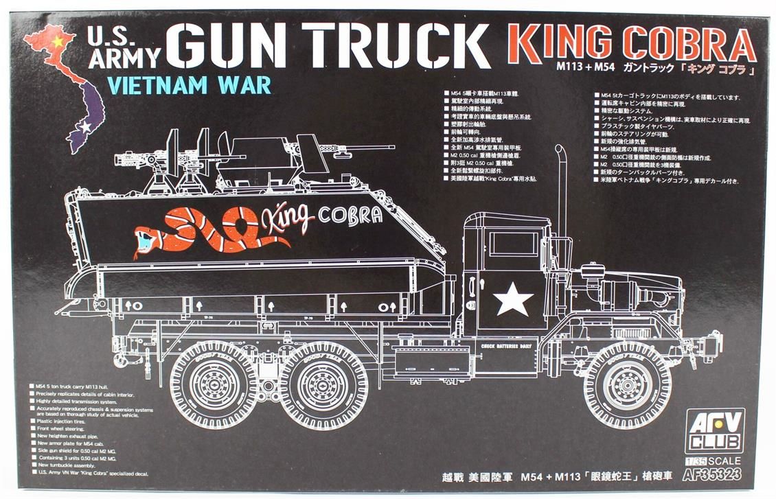 AFV Club AF35323 1/35 M113+M54A2 GUN TRUCK Zırhlı, Silahlı Kamyon Demonte Plastik Maketi