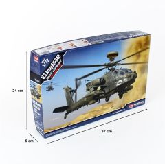 Academy 12551 1/72 ABD Kara Kuvettleri AH-64D Blok II Geç Dönem Helikopter Demonte Plastik Maketi