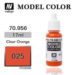 Vallejo 70956 17 ml. (25) Clear Orange-Matt, Model Color Serisi Model Boyası