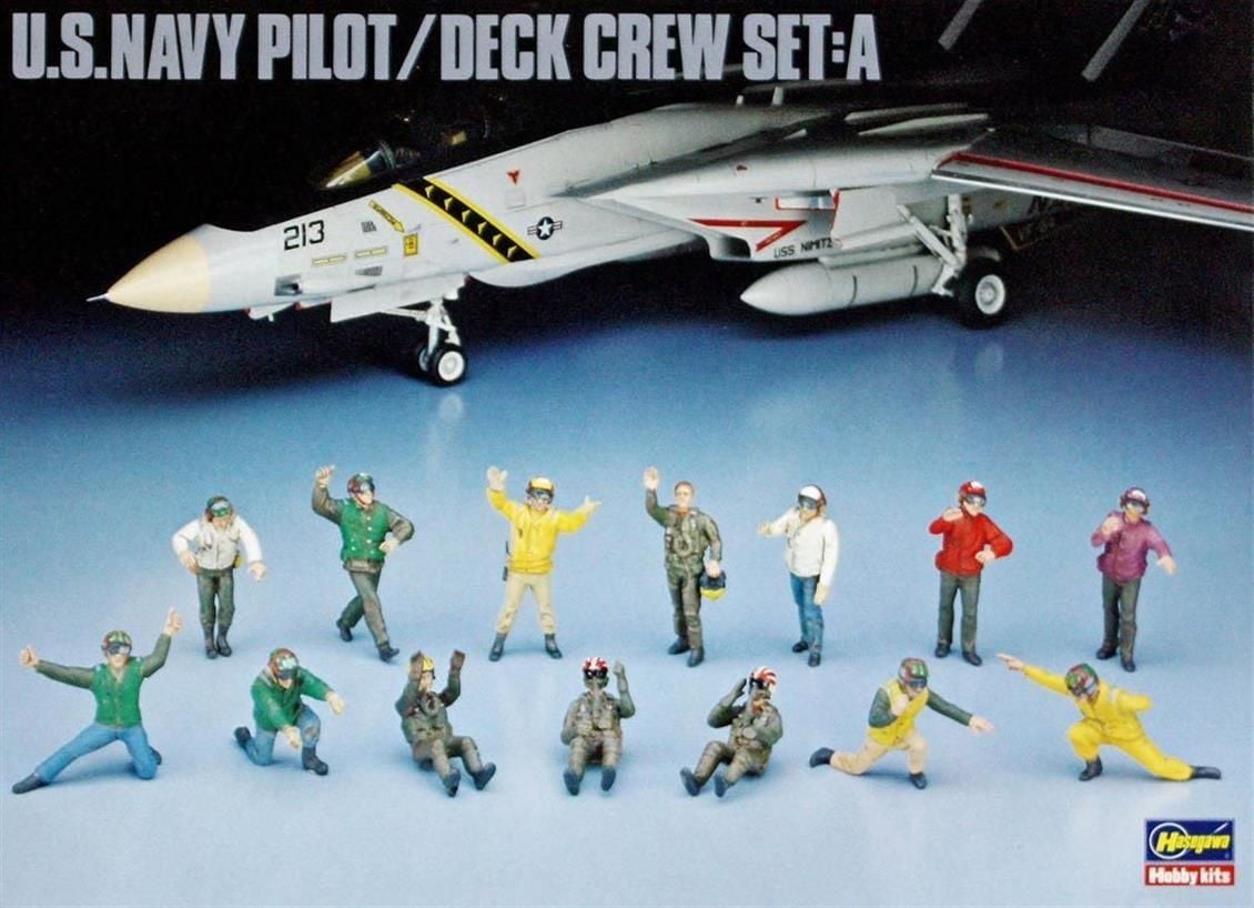 Hasegawa X48-6 36006 1/48 Ölçek ABD Donanma Pilotu / Güverte Ekibi Figür-A Plastik Model Kiti