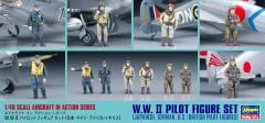 Hasegawa X48-7 36007 1/48 Ölçek WW II Pilot Figür Plastik Model Kiti