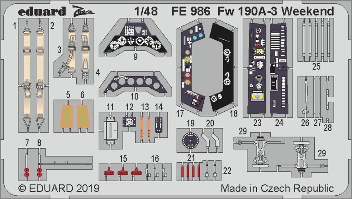EDUARD FE986 1/48 Fw 190A-3 Weekend 1/48 FOR EDUAR