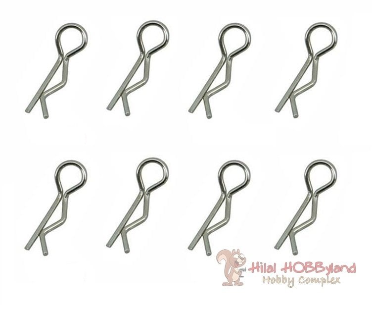 Body Pin 8mm 1/8 Large Chrome (8 pcs)