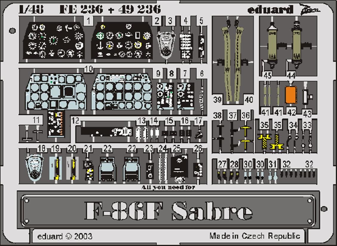EDUARD 49236 1/48 F-86F FOR HASEGAWA Maket Detay S